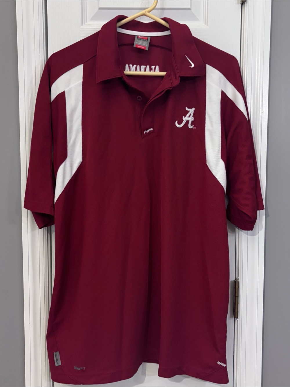 Nike Fit Alabama Crimson Tide Polo - Crimson & White